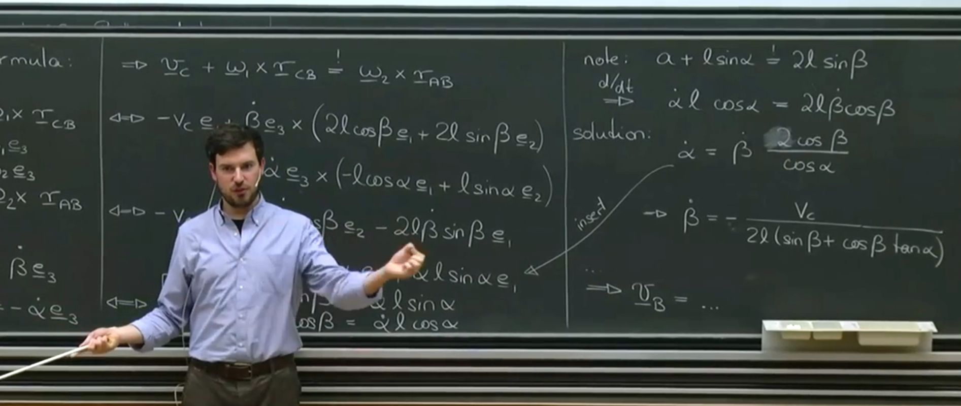 Professor Kochmann teaching Dynamics