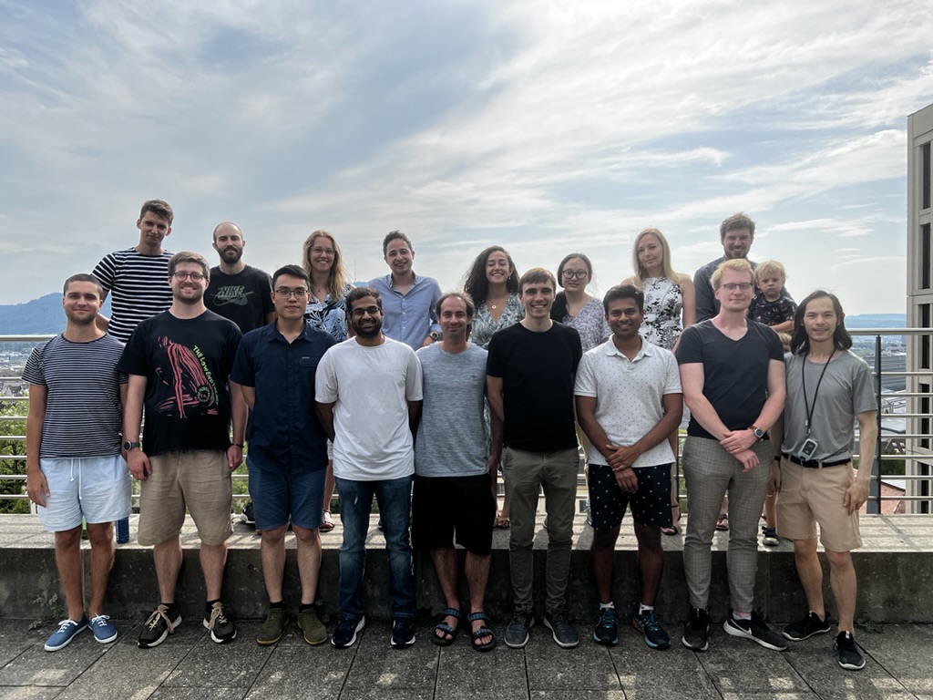 Members of the Mechanics & Materials Lab at an after-work apéro on the CLA rooftop in July 2022