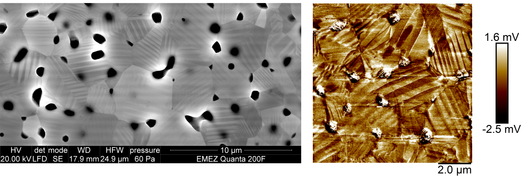 Enlarged view: Electron microscope image of a barium titanate sample