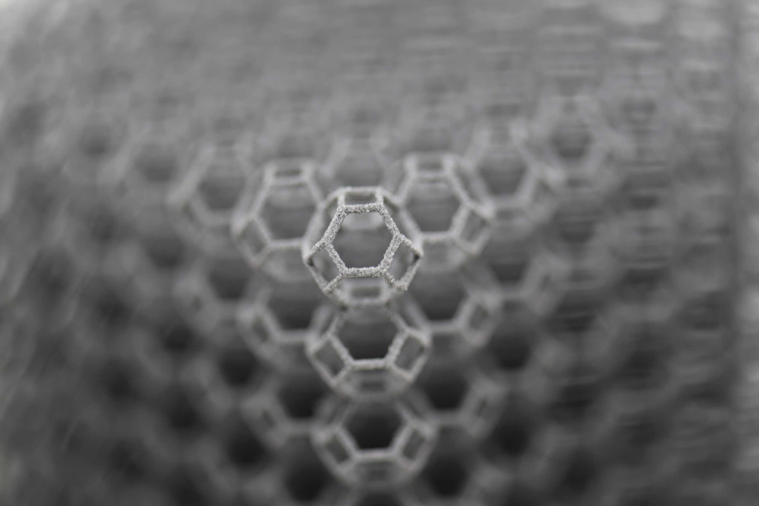 Enlarged view: 3D-printed polymer lattice